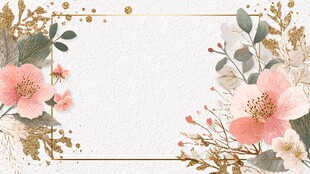 粉色花卉边框装饰背景图