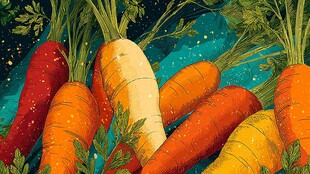 多彩胡萝卜插画艺术图