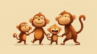 快乐猴家庭 温馨同框