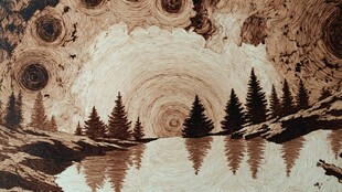 木艺山水风景图