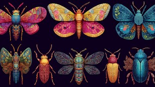 多彩绚丽昆虫插画集合