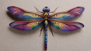 梦幻彩翼蜻蜓特写