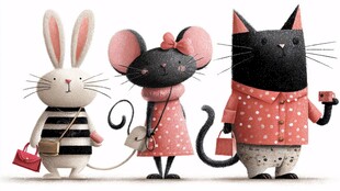 可爱动物时尚出行