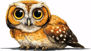 可爱斑点猫头鹰插画