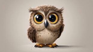 可爱萌趣的卡通猫头鹰形象