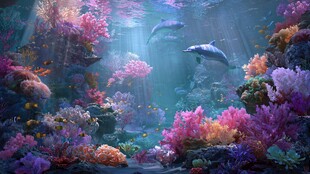 梦幻海底世界的多彩景观