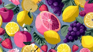 缤纷多彩水果插画图案