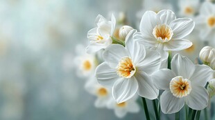 优雅绽放的白色水仙