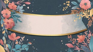 花卉环绕的空白装饰横幅