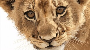 可爱小狮子头像特写