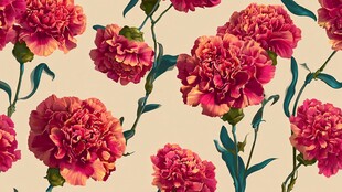 复古风康乃馨花卉图案背景