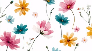 多彩花卉图案 清新自然风