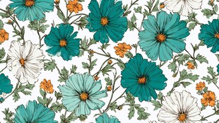 清新花卉图案背景设计