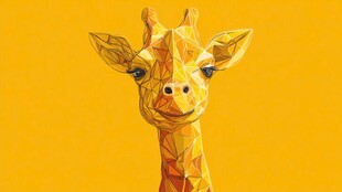 几何风长颈鹿头像插画