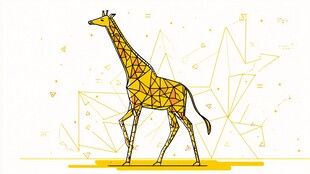 几何风格长颈鹿插画