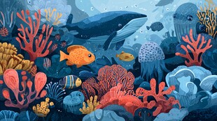 海底缤纷世界的奇幻景象