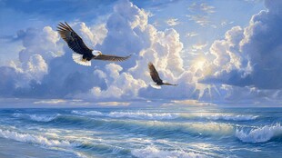 海空雄鹰 翱翔壮丽风景