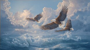 翱翔于海天之上的雄鹰