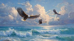 海空翱翔的雄鹰