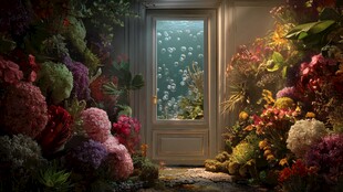 梦幻花径中的神秘之门