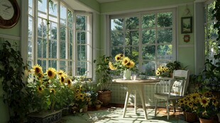 阳光花房 惬意的室内花园角落