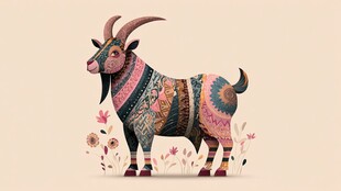 彩绘山羊 独特的艺术装饰形象