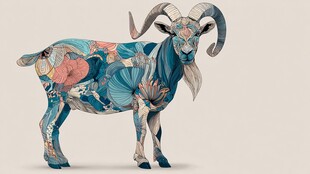 彩绘山羊 独特艺术动物形象