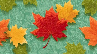 秋日枫叶装饰背景图案