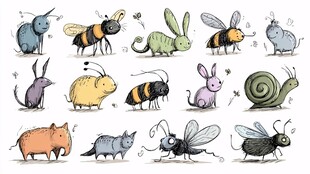 可爱手绘风动物大集合