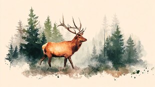 森林中的壮美麋鹿