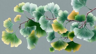 银杏枝叶的清新自然之美