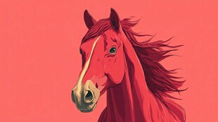 红色骏马插画