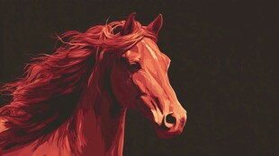 红色骏马头像 动感飘逸