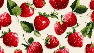 水彩风草莓图案背景图