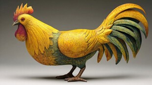 栩栩如生的公鸡雕塑