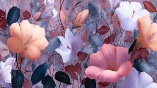 梦幻花卉图案背景