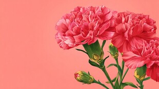 粉红康乃馨绽放的美丽