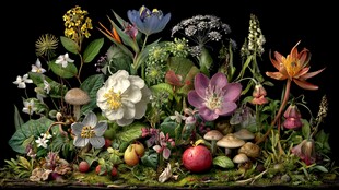 多彩花卉蔬果微景观