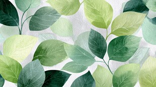 清新绿叶水彩风背景图案