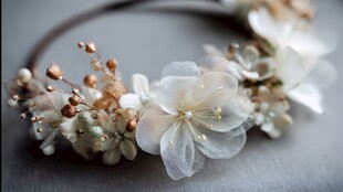 精致白色花朵发箍饰品