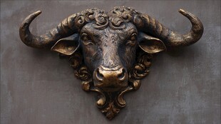复古青铜牛头墙面装饰品