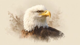 白头海雕水彩画像