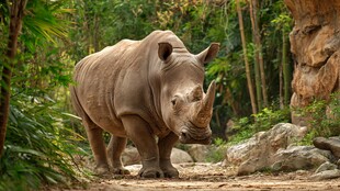 丛林中的独角犀牛