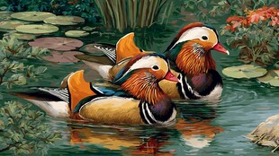 水中鸳鸯图