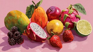 多彩缤纷水果静物组合