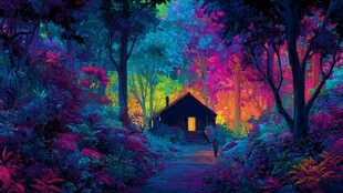 梦幻森林中的温馨小屋