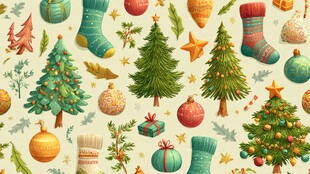 圣诞装饰元素图案集合