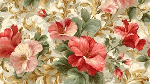 复古花卉图案壁纸纹理