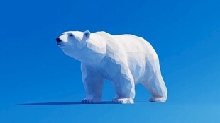 低多边形风格北极熊