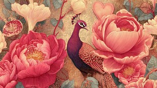 孔雀栖于繁花间